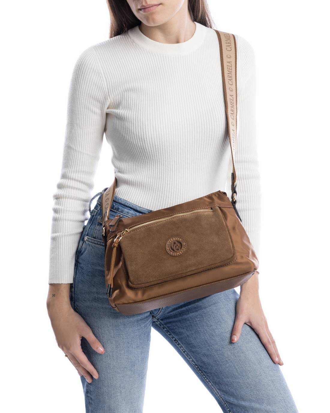 Carmela 18611401 sac bandoulière textile marron