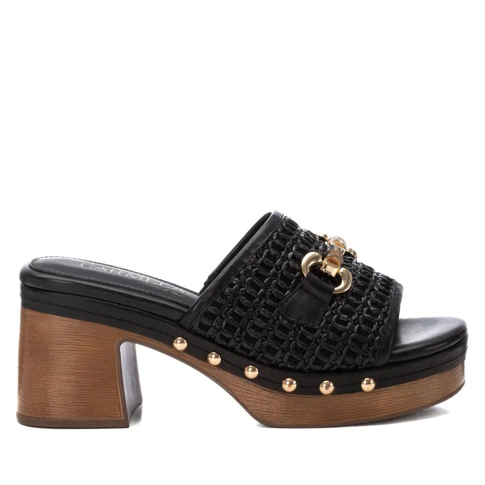 Carmela 16233403 sabots mules noir talon bois