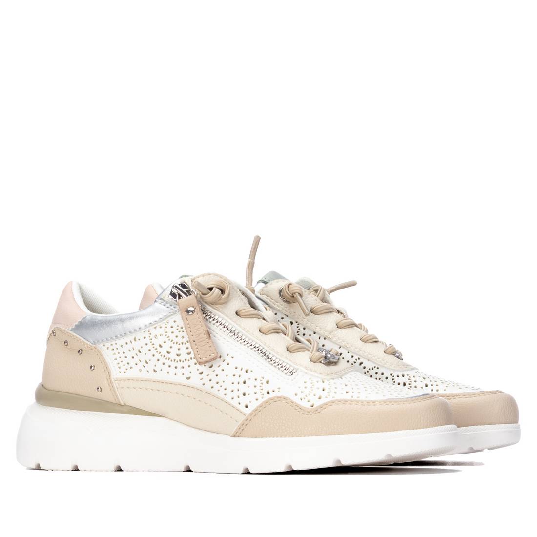 Carmela 16309606 sneakers cuir compensées beige