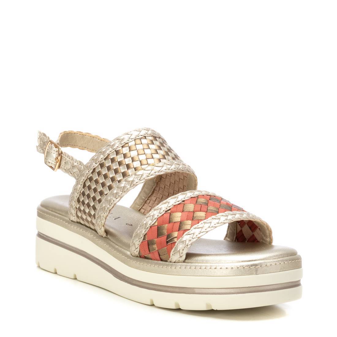 Carmela 16225501 sandale cuir or tressée boucle cheville