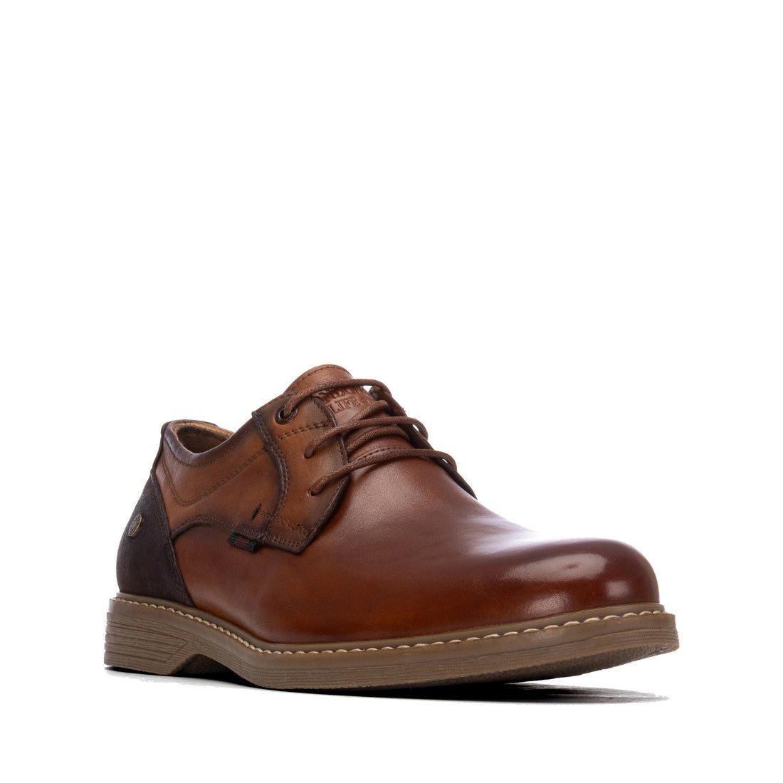 Carmela 16419601 derby homme camel cuir plat