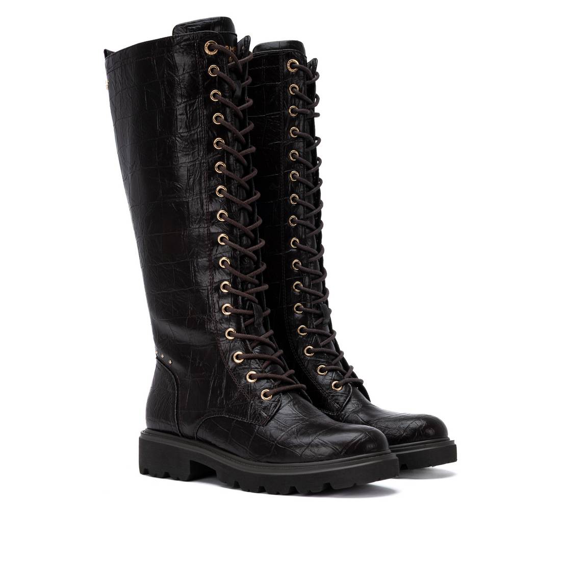 Carmela 16435801 botte militaire femme marron synthétique
