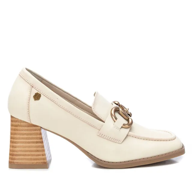 Carmela 16144802 mocassins cuir blanc talon bois