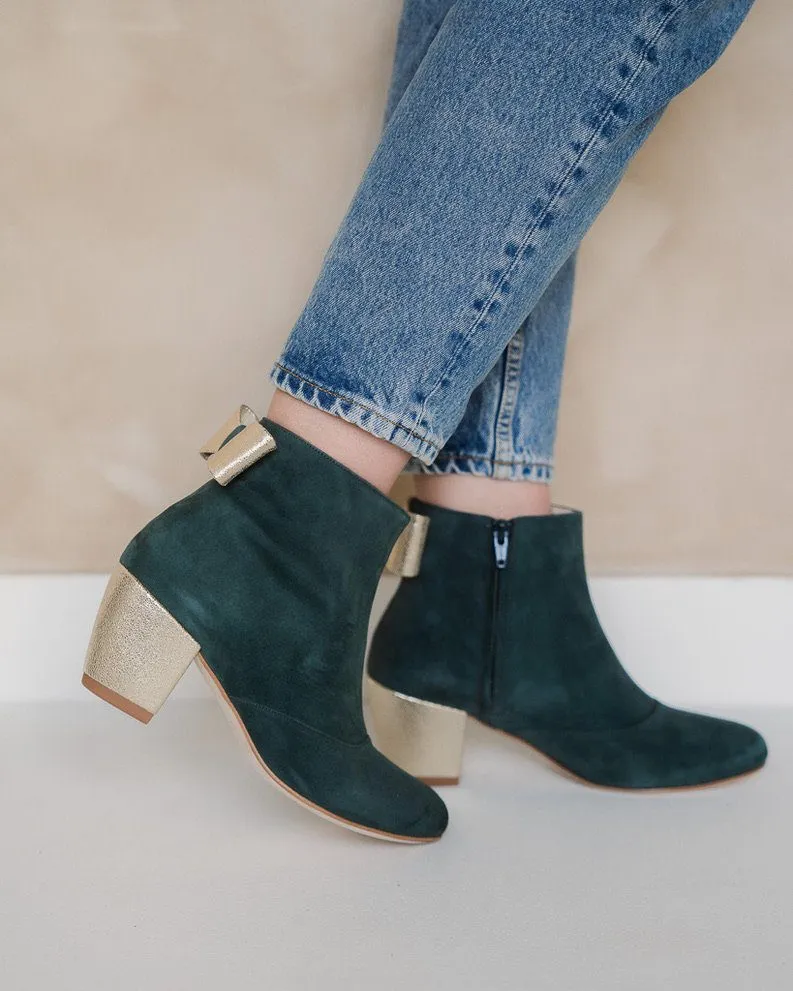 Dessine Moi Un Soulier Bottine à talon vert sapin personnalisable