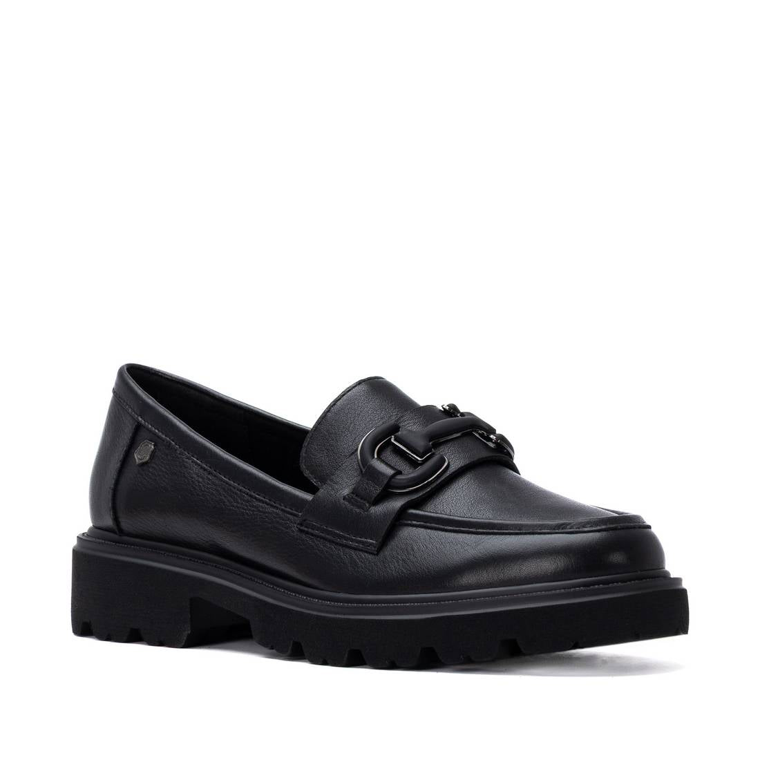 Carmela 16433601 mocassin cuir noir talon bas