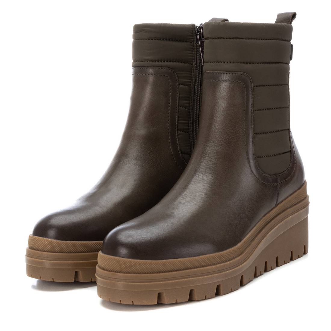 Carmela 16032602 bottine cuir vert plateforme 5 cm