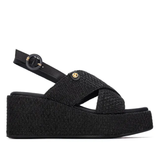 Carmela 16323403 sandale femme noire compensée 8 cm