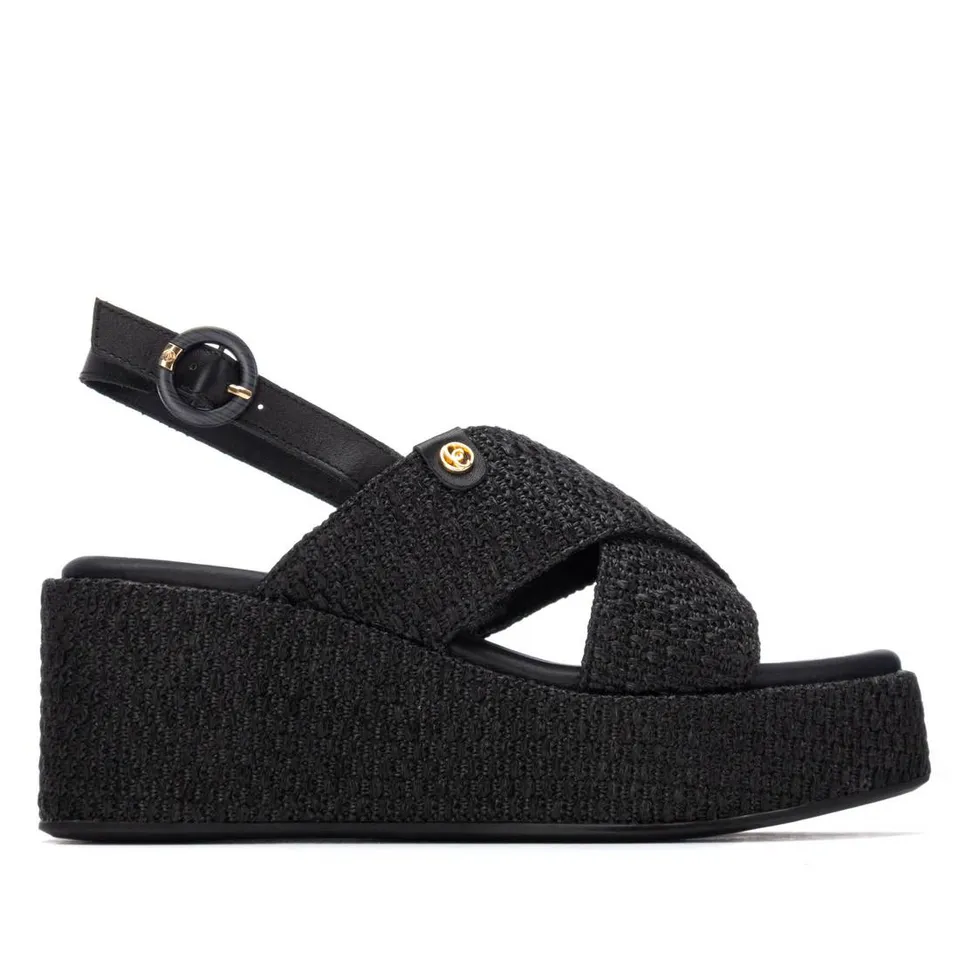Carmela 16323403 sandale femme noire compensée 8 cm