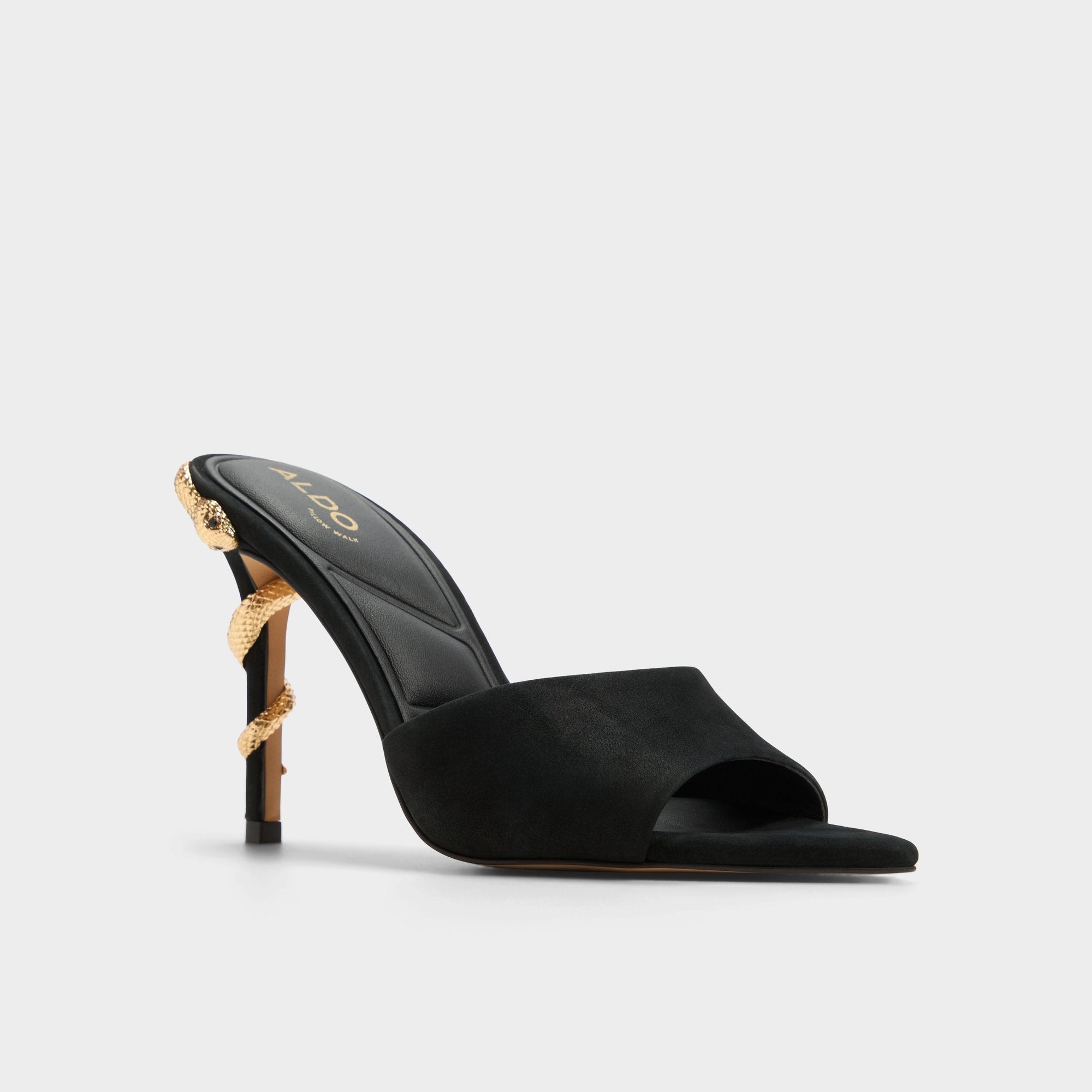 ALDO Seashella escarpins noir suède serpent