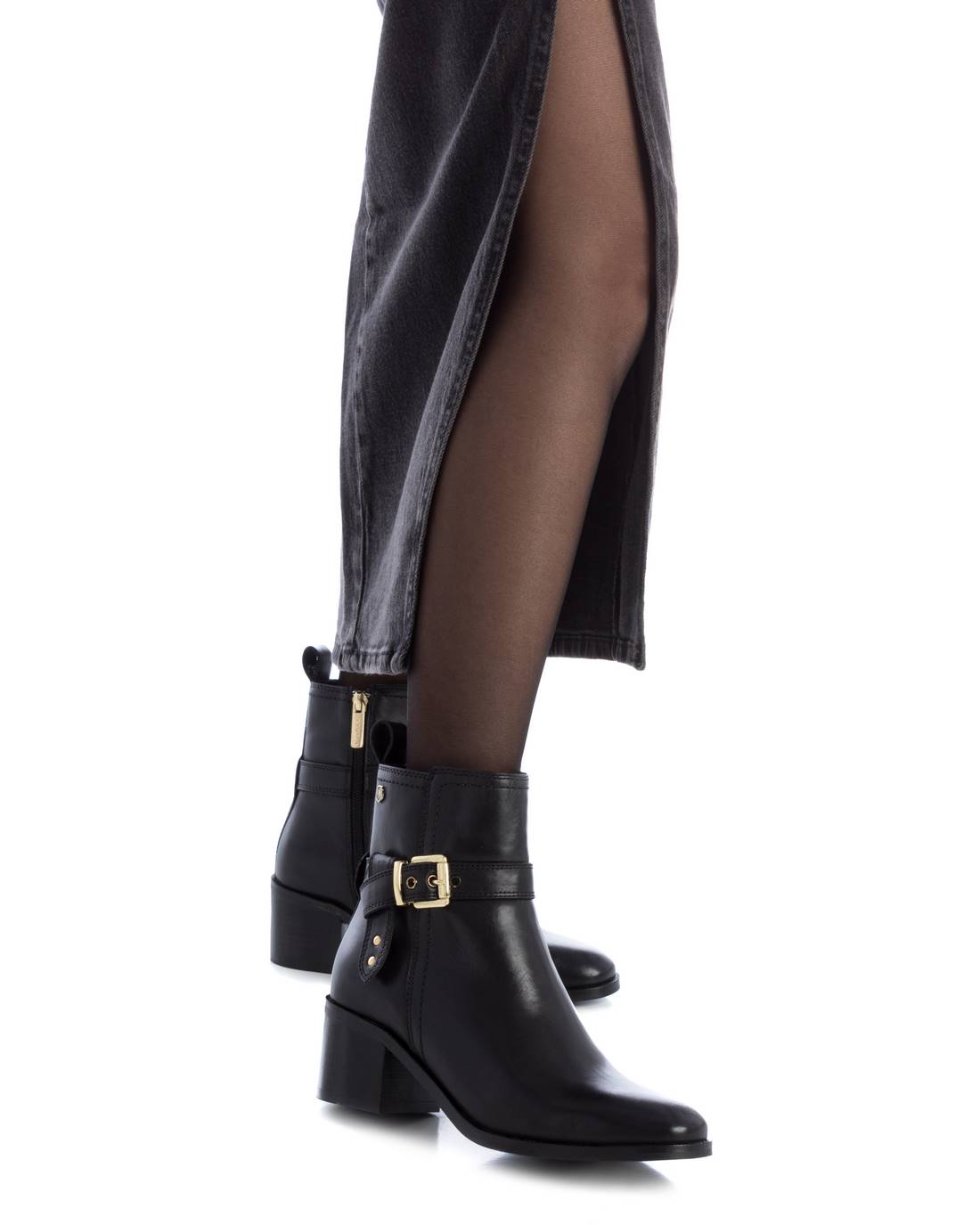 Carmela 16173501 bottine femme noir cuir petit talon