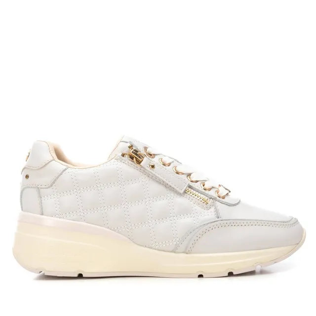 Carmela 16195405 basket femme blanc cuir talon compensé