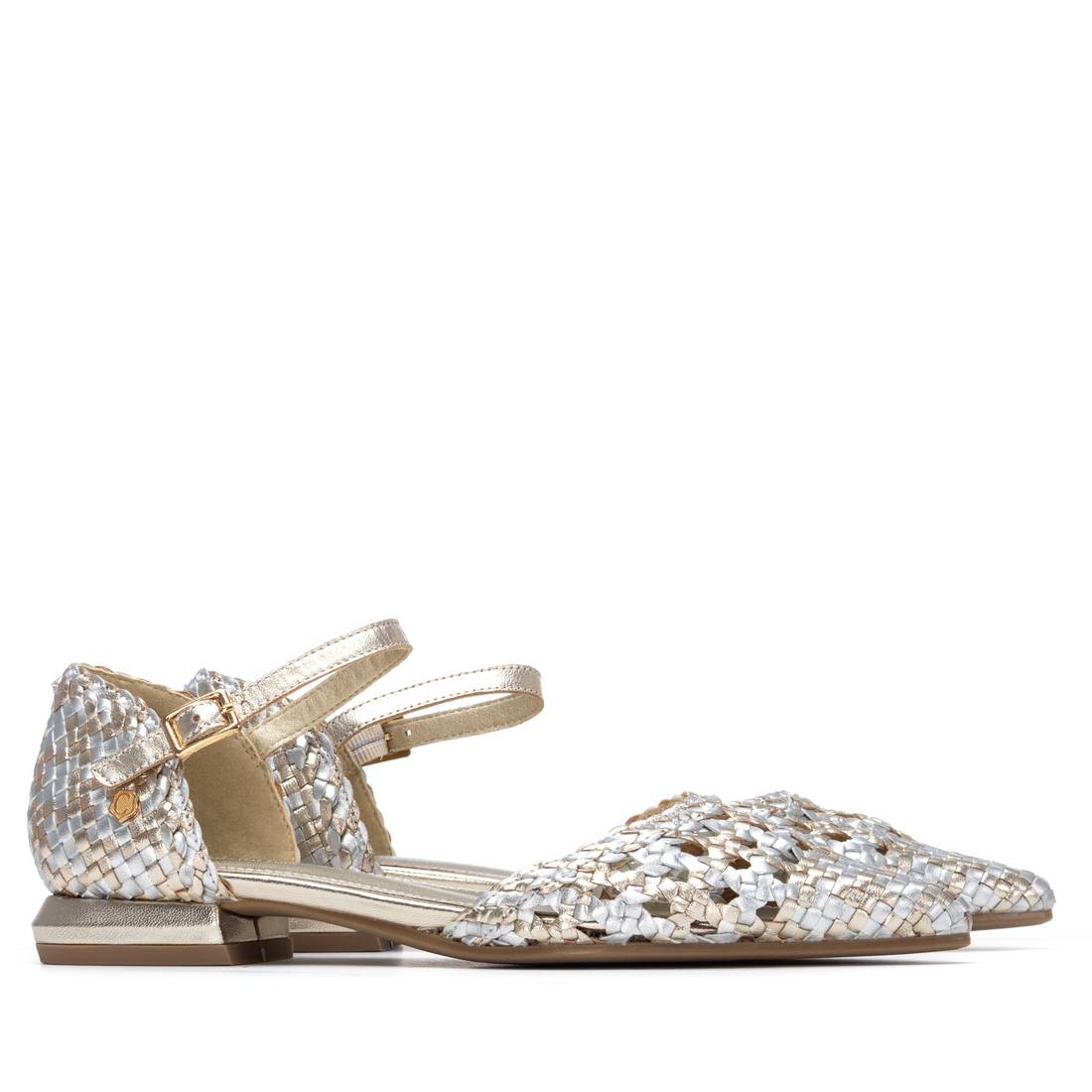 Carmela 16313006 sandales cuir doré talon bas