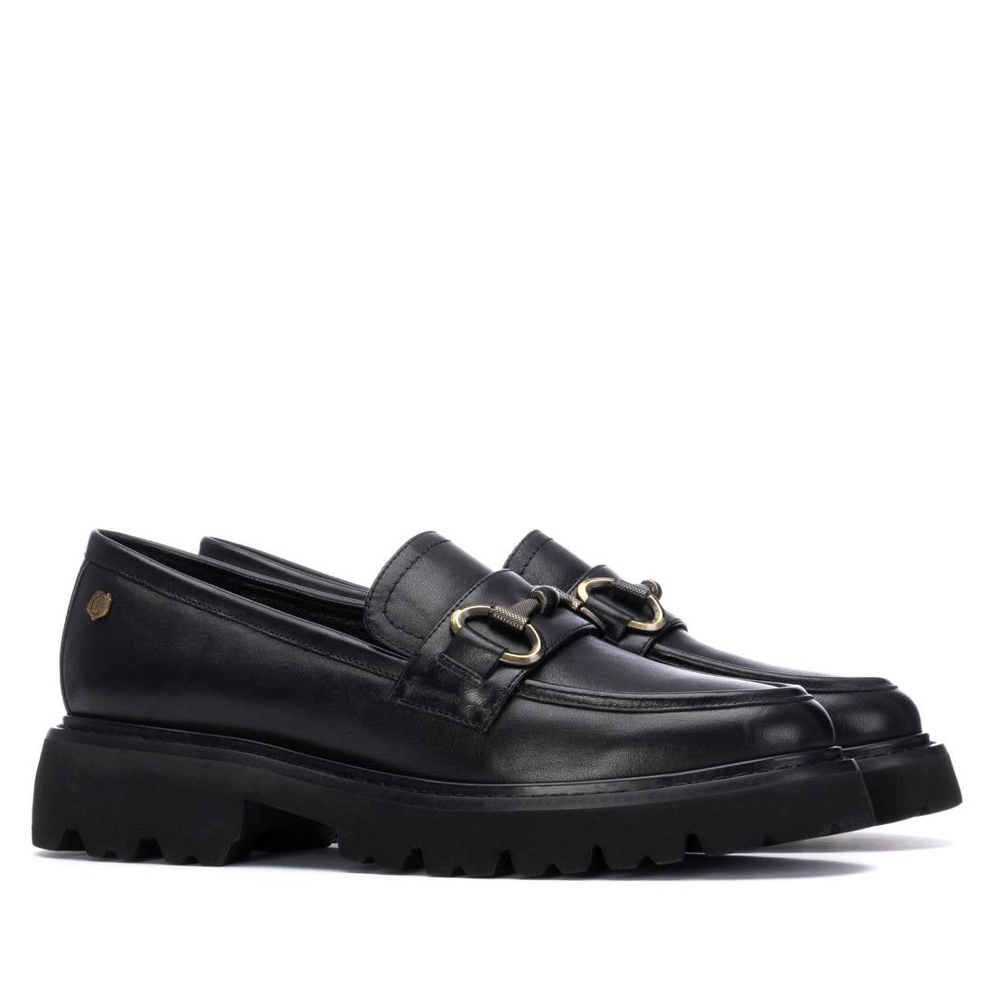 Carmela 16254705 mocassin noir chaîne semelle épaisse