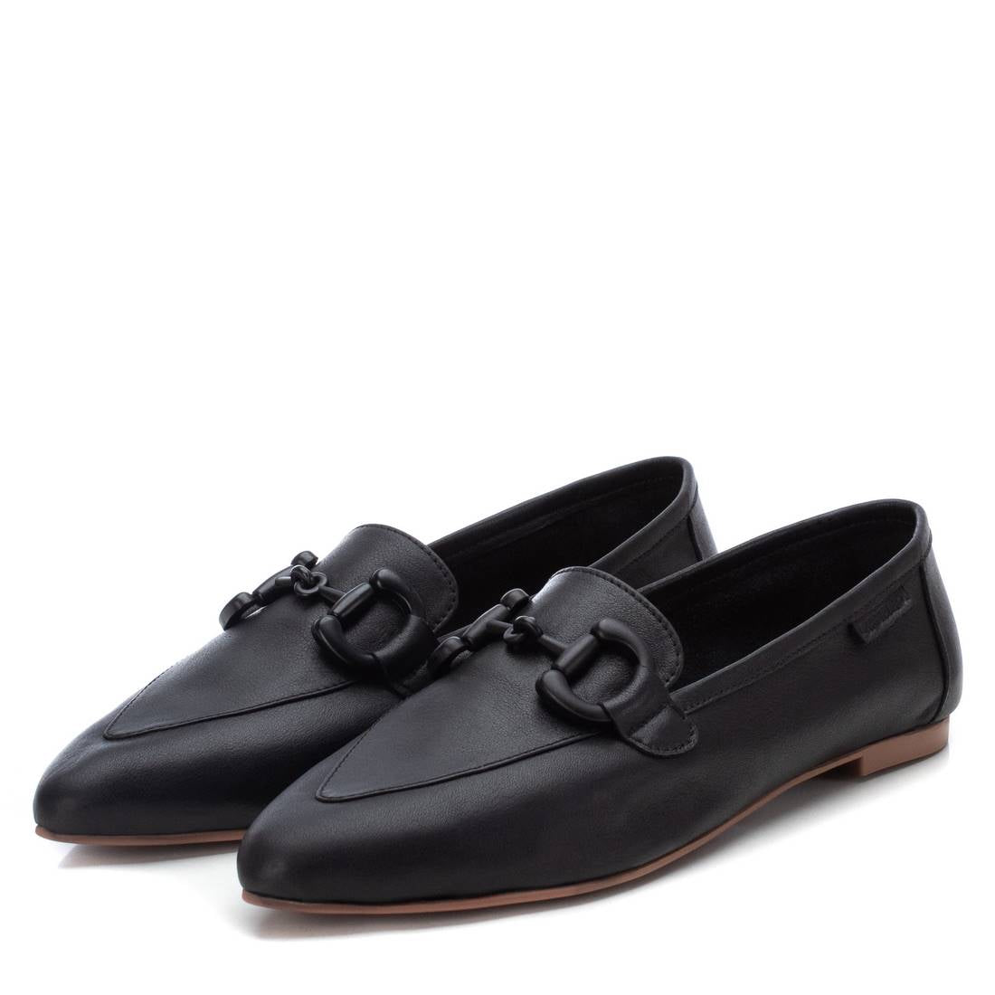 Carmela 16047206 mocassin femme noir cuir plat