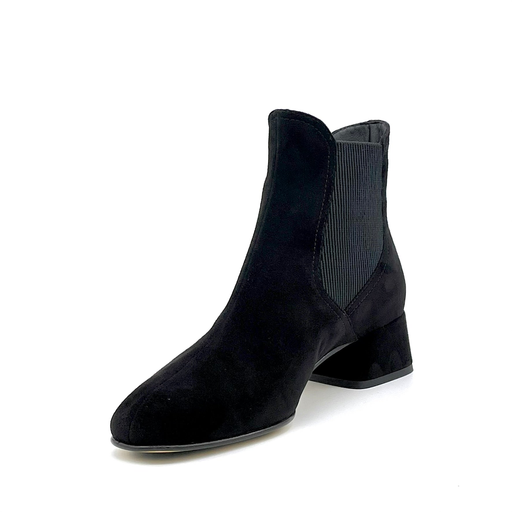 ELATA 55547 bottines chelsea daim noir talon 3,5 cm