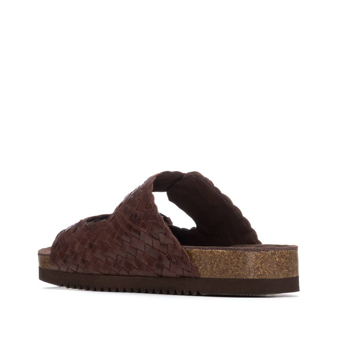 Carmela 16328705 sandales plates marron cuir tressé
