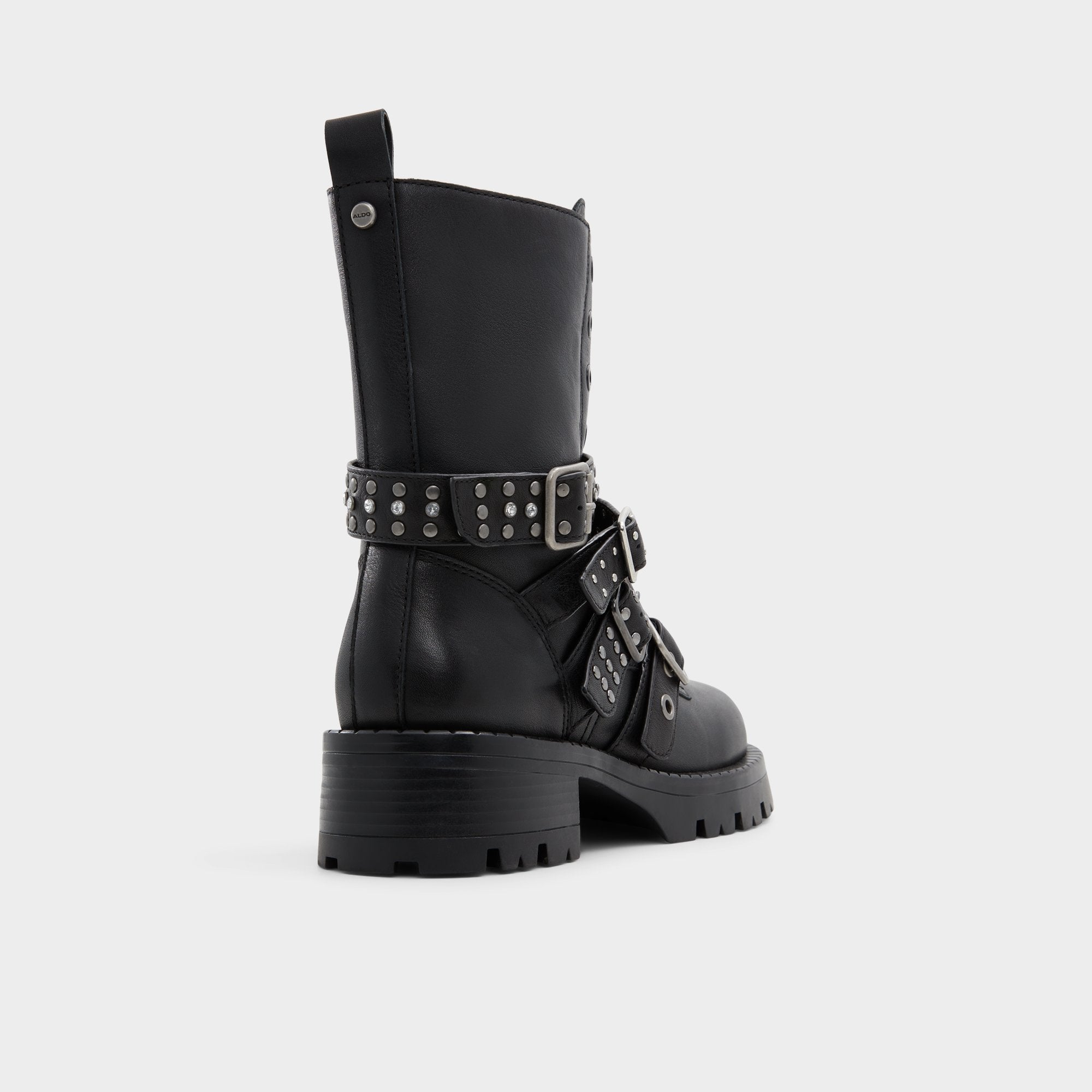 Aldo Vortexia bottines motardes boucles noires