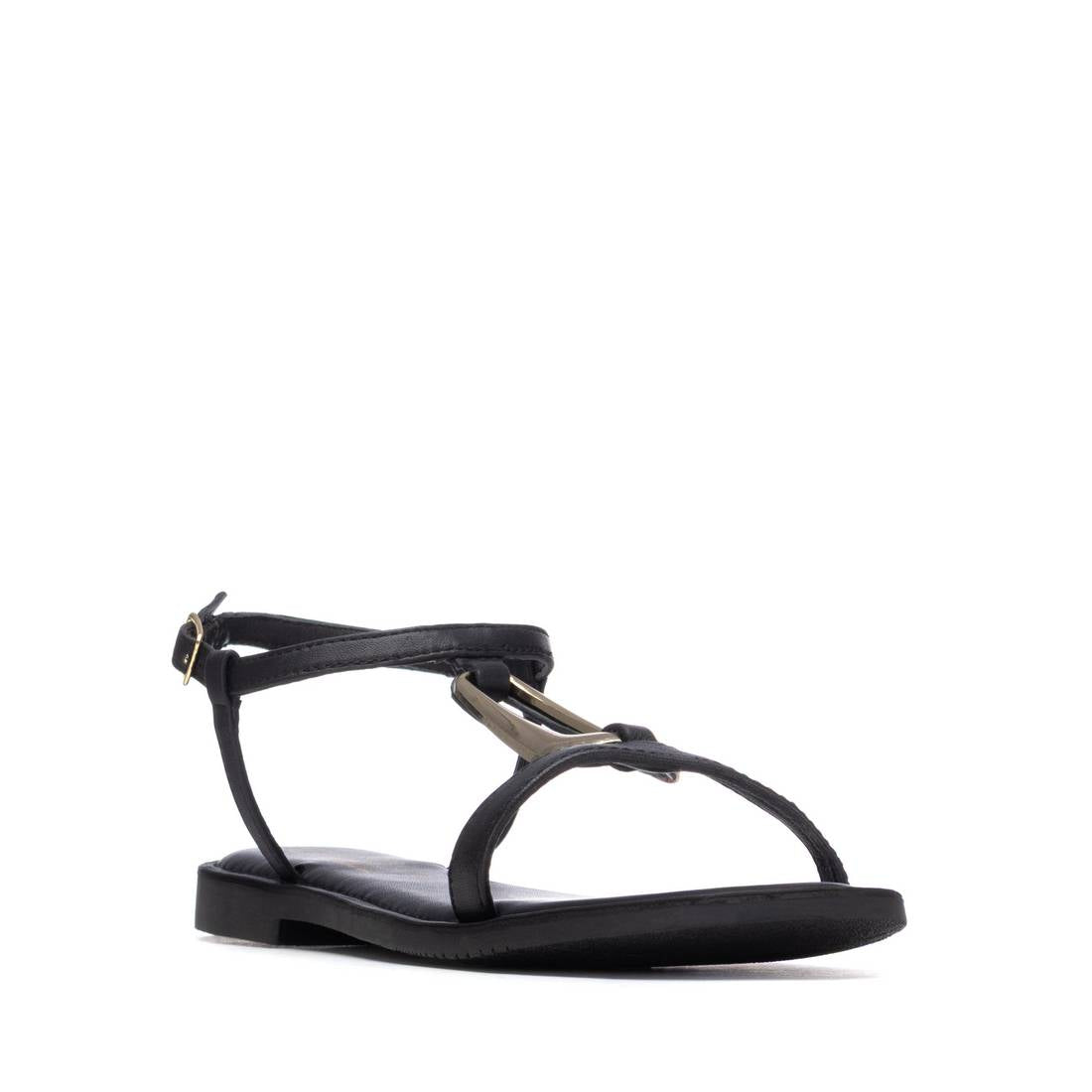 Carmela 16329502 sandales cuir noir talon bas