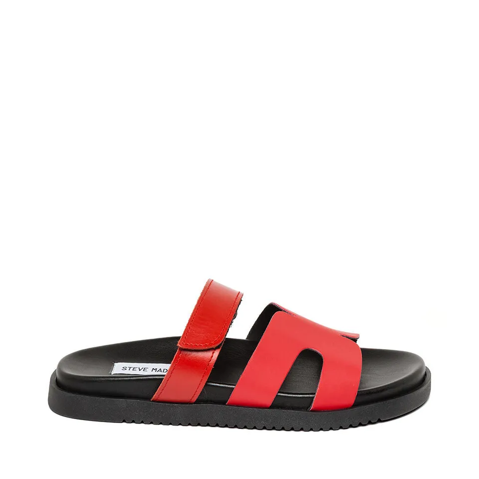 Steve Madden Missile-E sandales rouge foncé plates