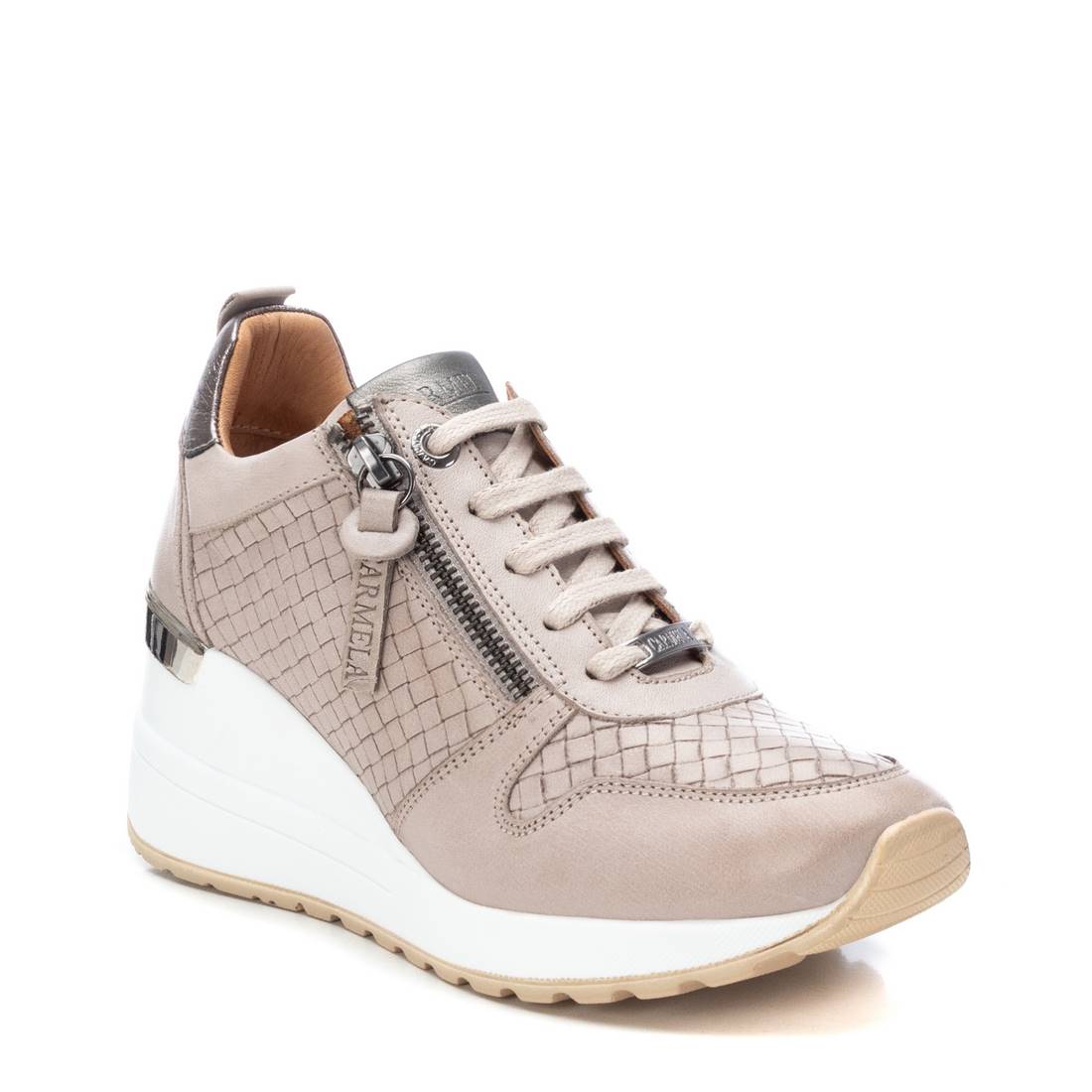 Carmela 16075602 baskets cuir blanc compensé 7 cm