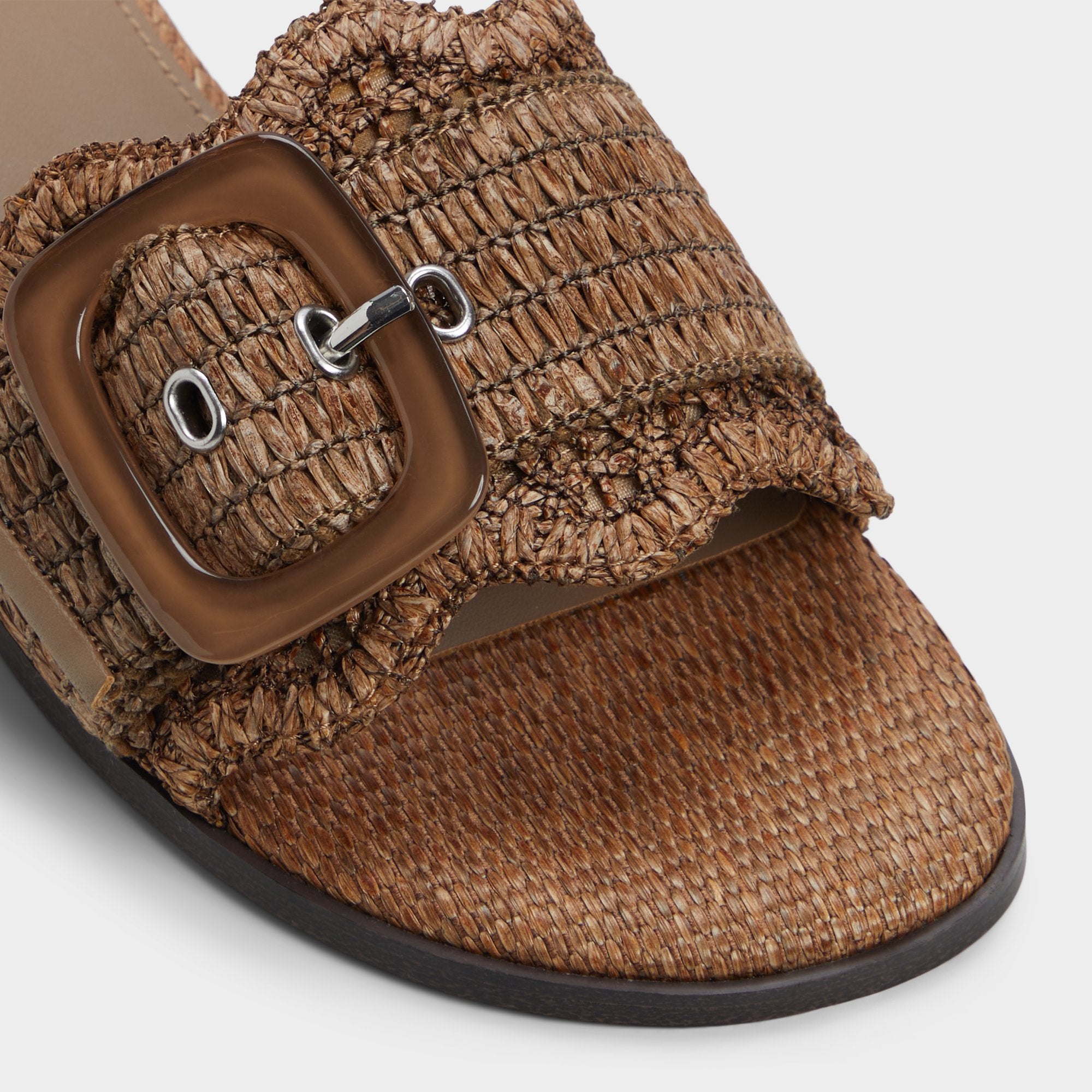 ALDO Wavysally sandales plates raphia marron