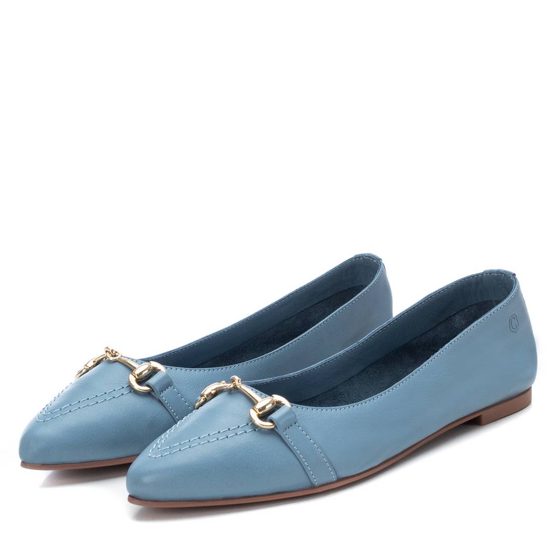 Carmela 16055208 ballerine cuir bleu plat