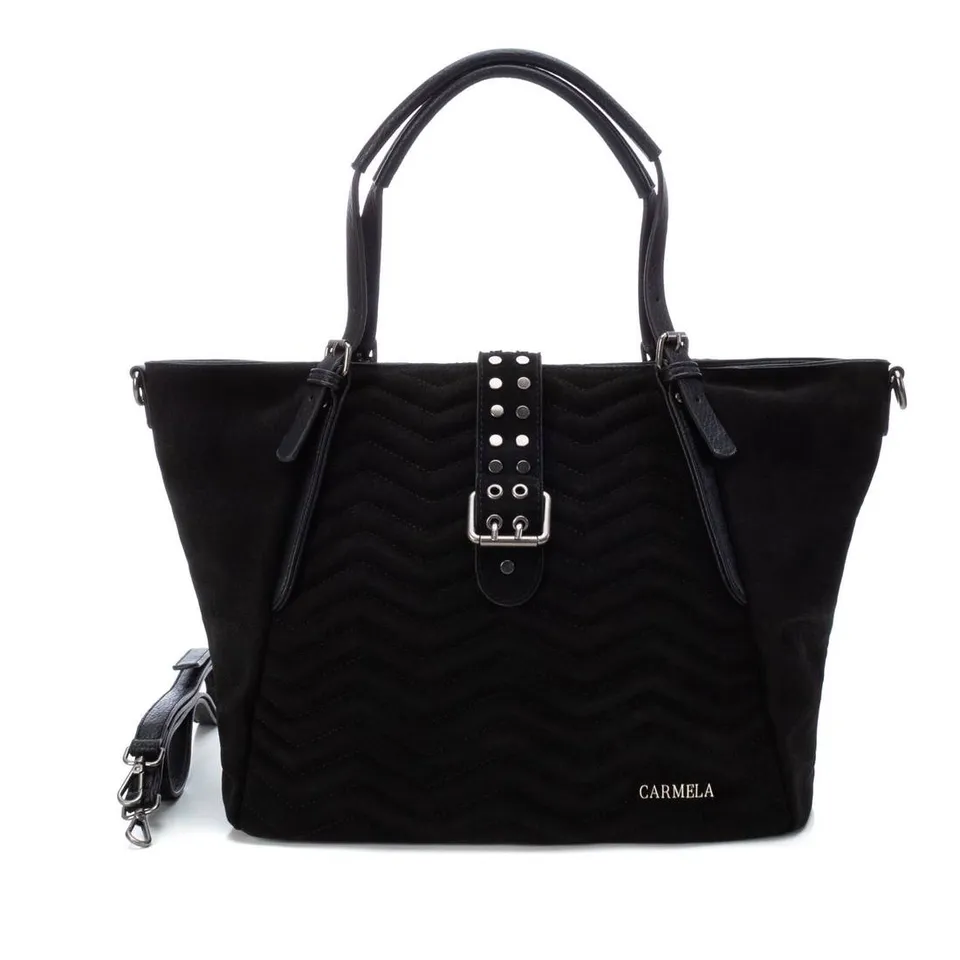 Carmela 18601401 sac shopper noir zigzag 31x45