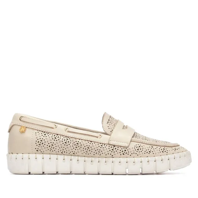 Carmela 16321201 Basket cuir beige ajourée