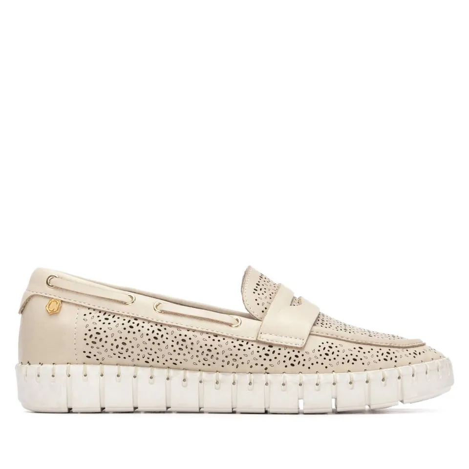 Carmela 16321201 Basket cuir beige ajourée