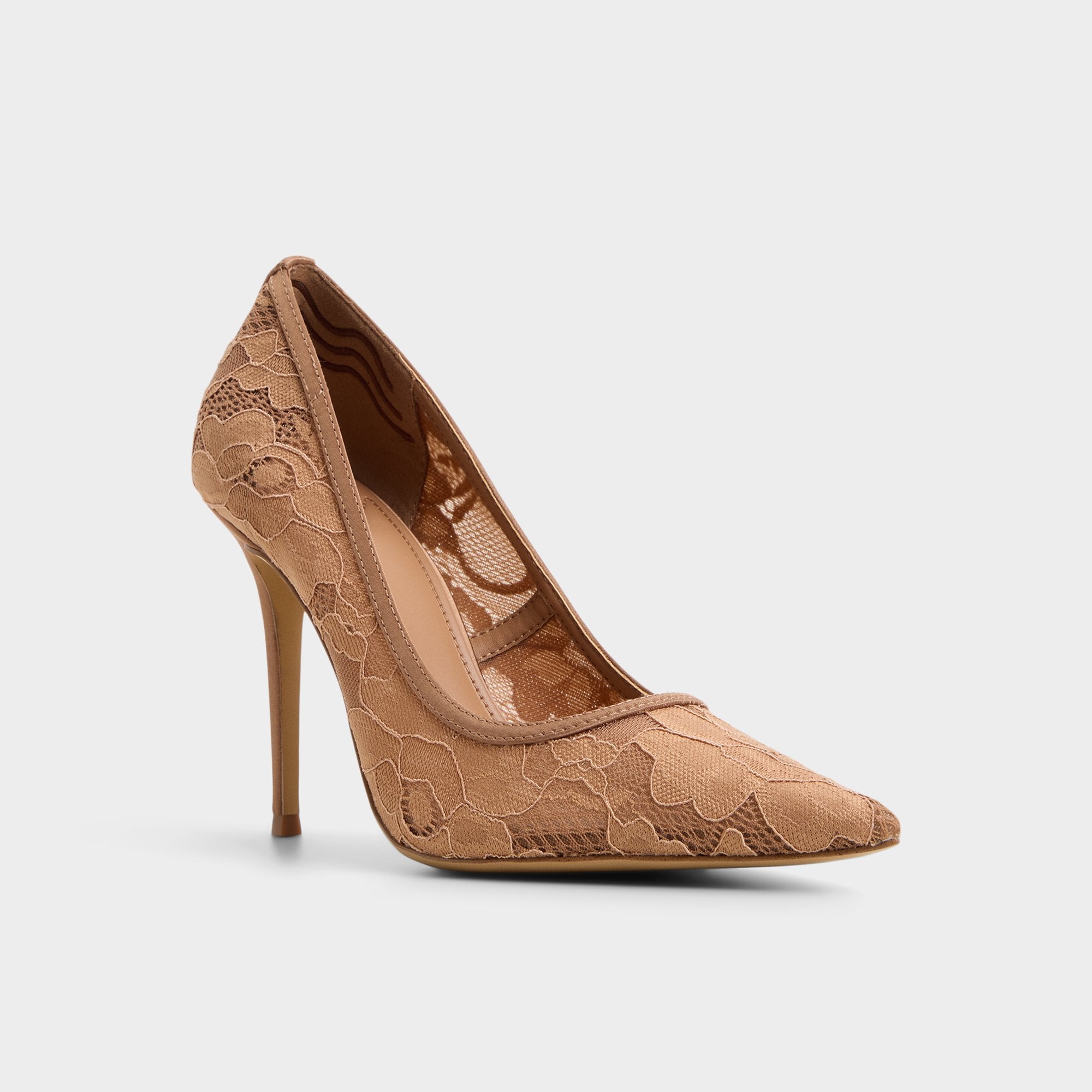 ALDO Starrla escarpins beiges dentelle talon haut