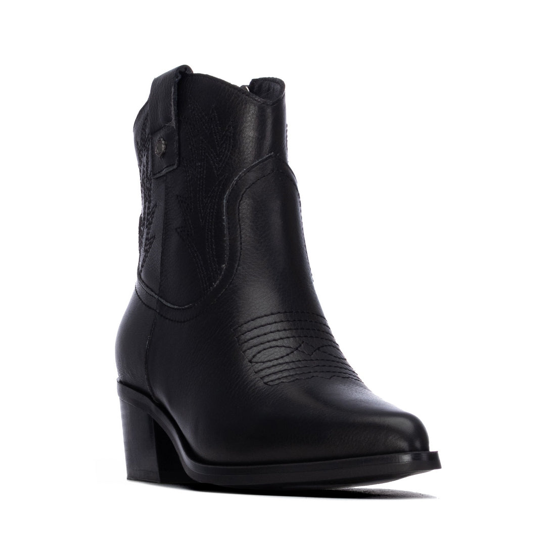Carmela 16439101 bottines femme cuir noir talon bas