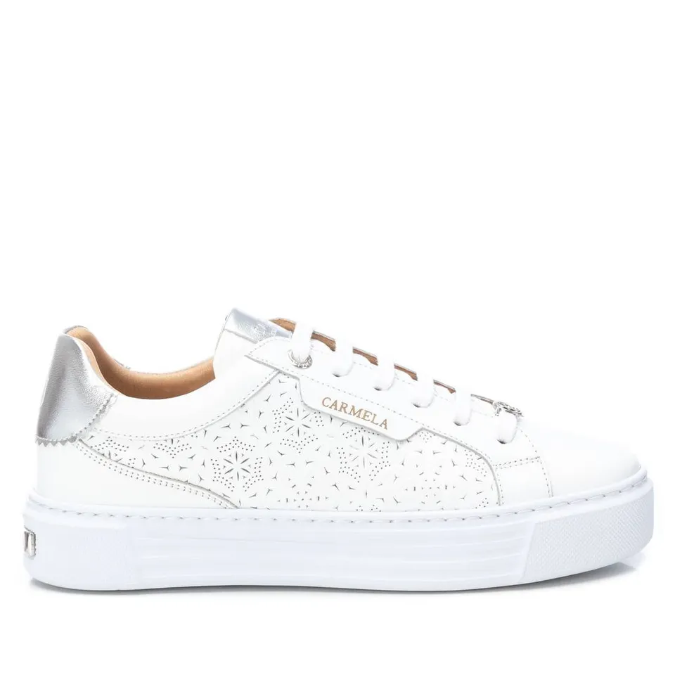 Carmela 16131706 sneakers cuir argent ajouré