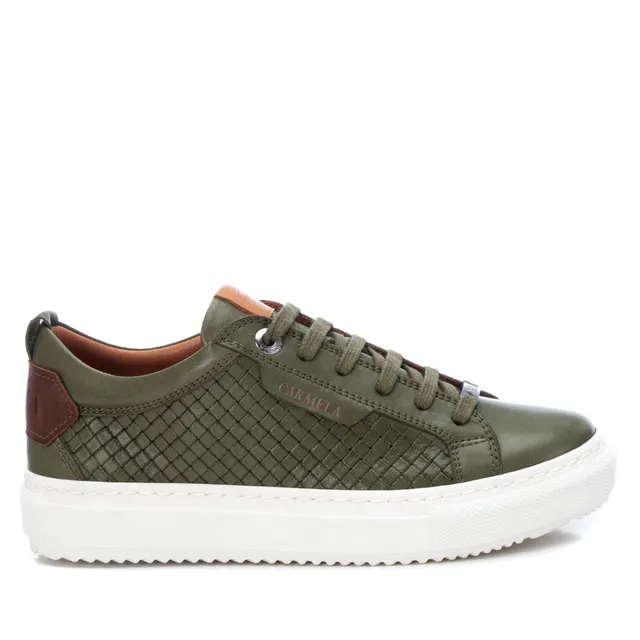 Carmela 16021402 basket femme cuir vert lacets