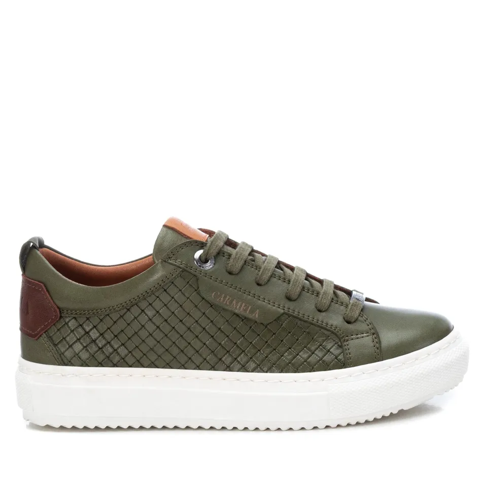 Carmela 16021402 basket femme cuir vert lacets