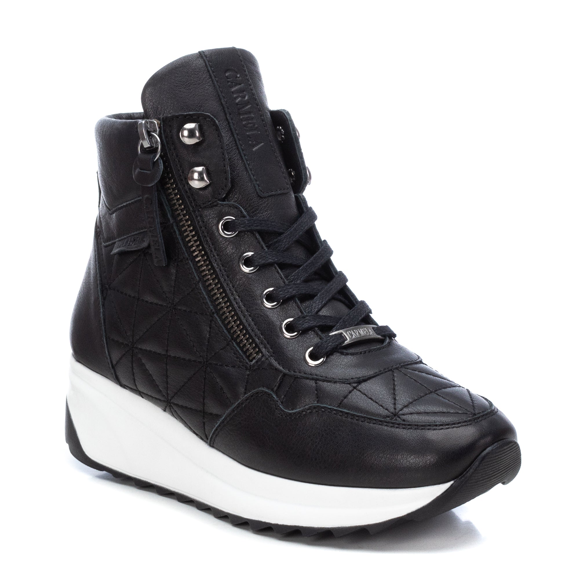 Carmela 16027901 bottine cuir noir semelle 4 cm