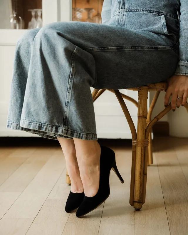 Dessine Moi Un Soulier escarpin bout pointu noir cuir véritable