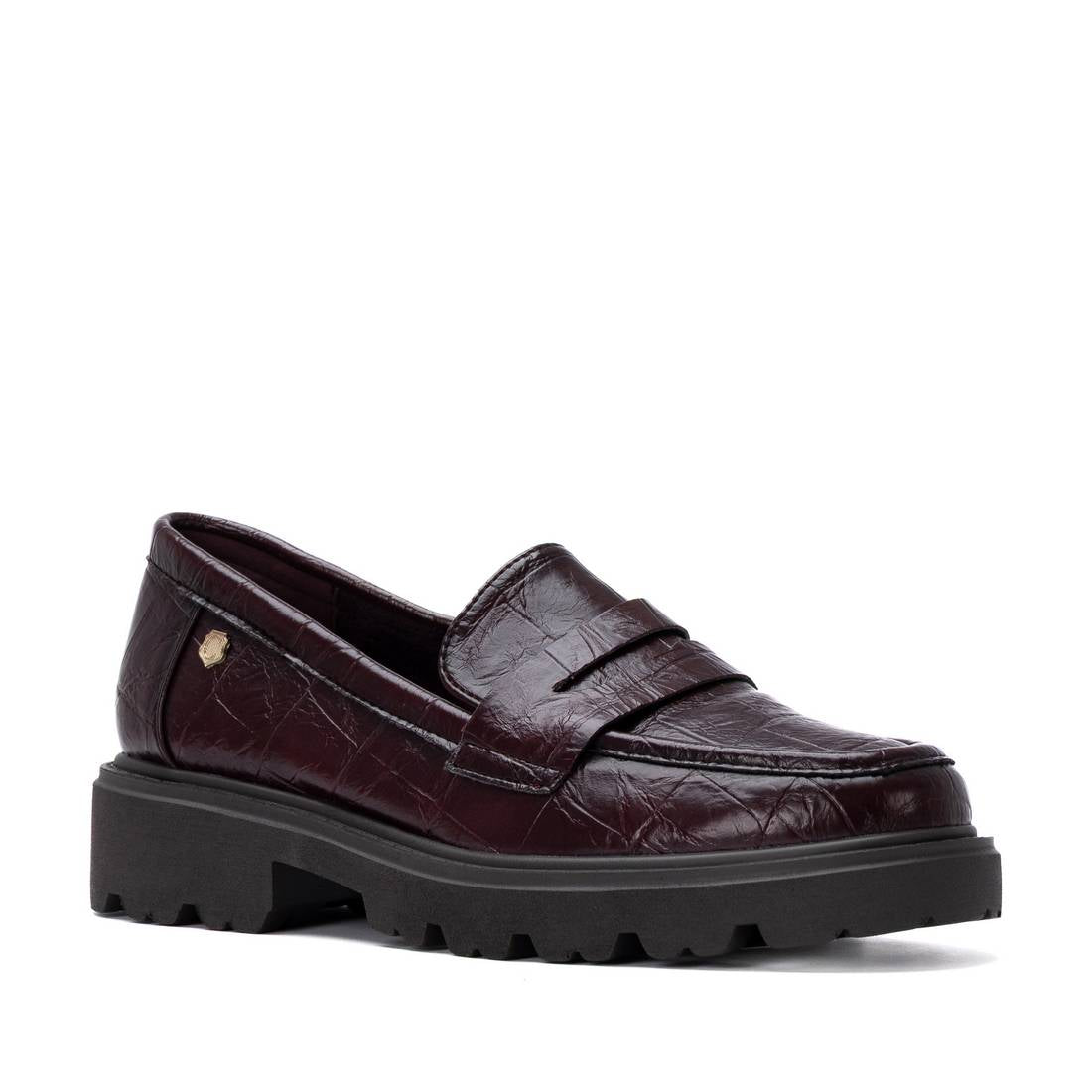 Carmela 16427003 mocassins femme bordeaux synthétique talon