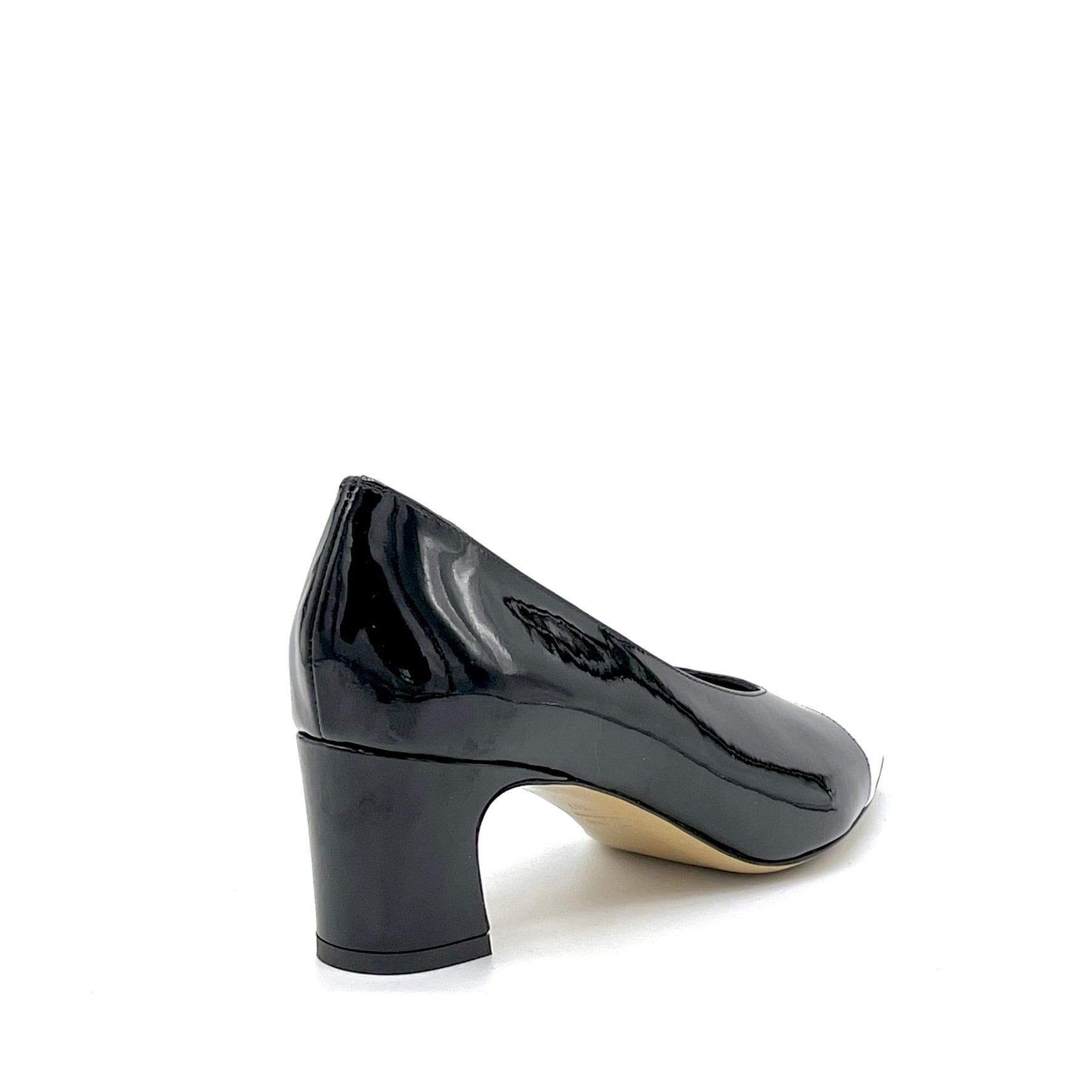 ELATA 56516-1 escarpins vernis noir et blanc talon 5,5 cm