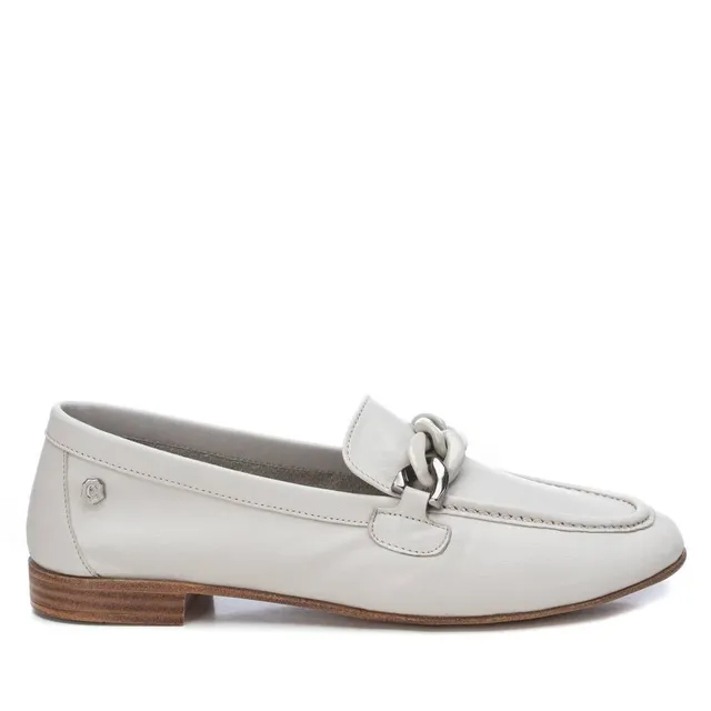 Carmela 16073702 mocassins femme blanc cuir chaîne