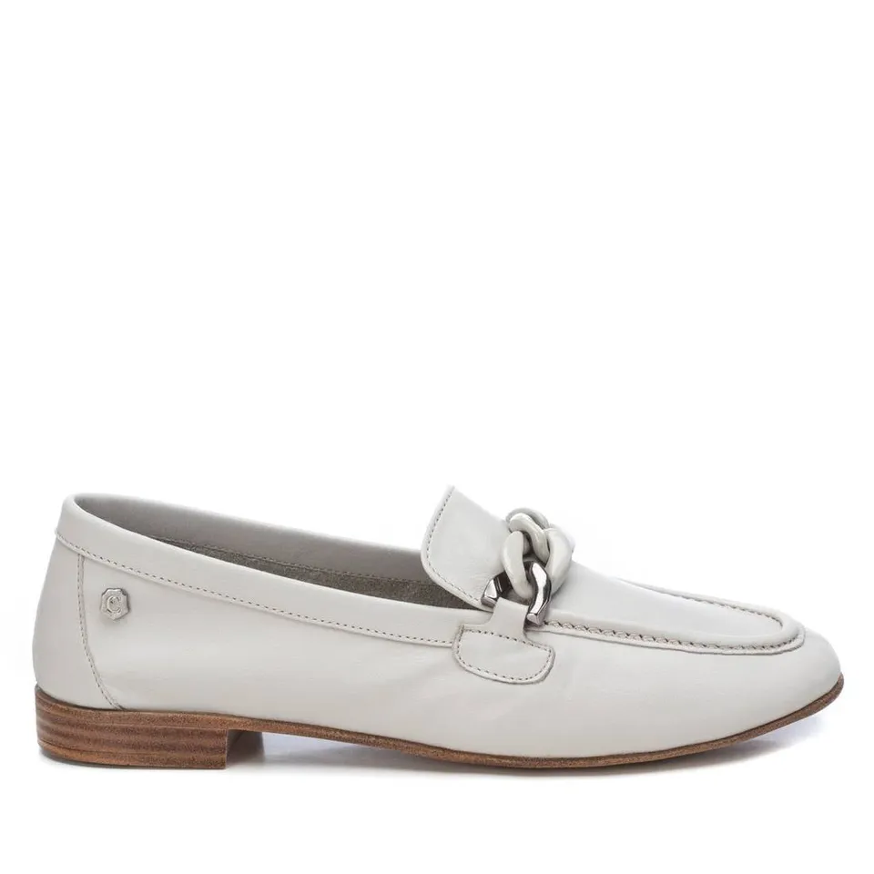 Carmela 16073702 mocassins femme blanc cuir chaîne