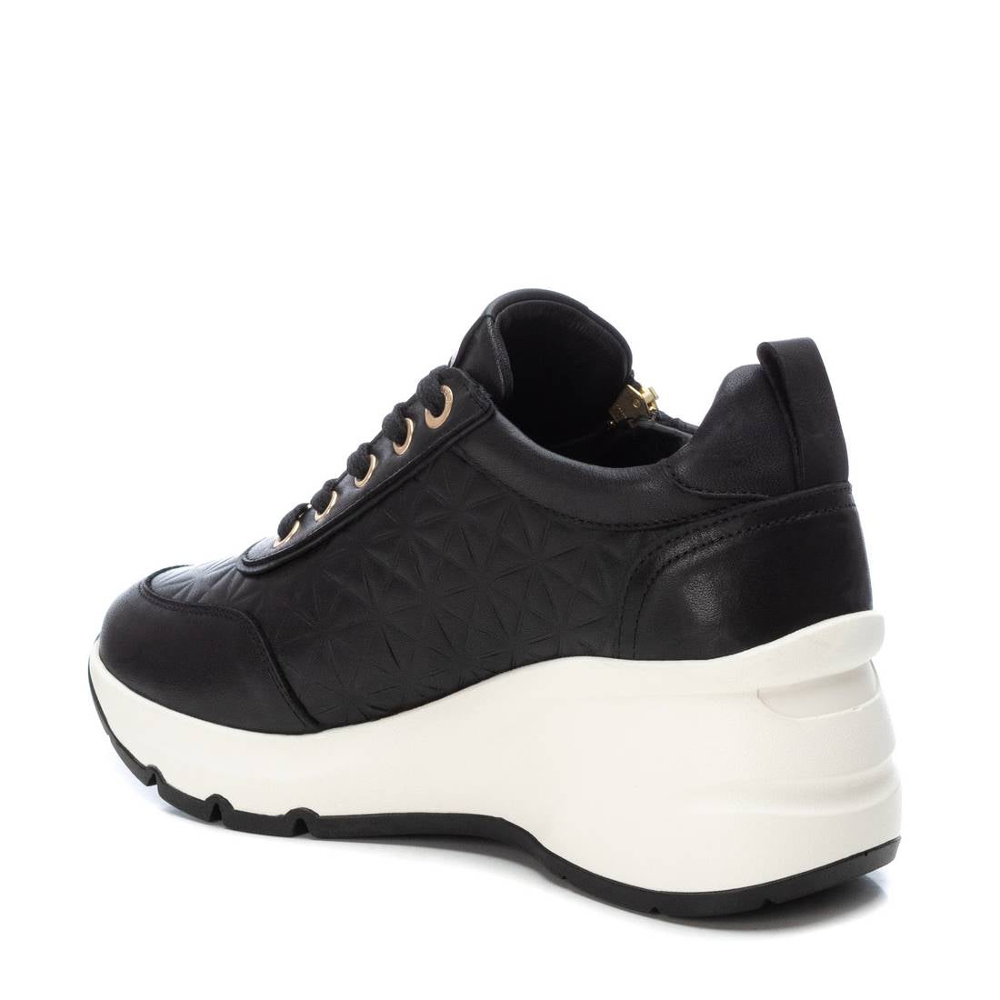 Carmela 16119901 sneakers cuir noir compensées zip