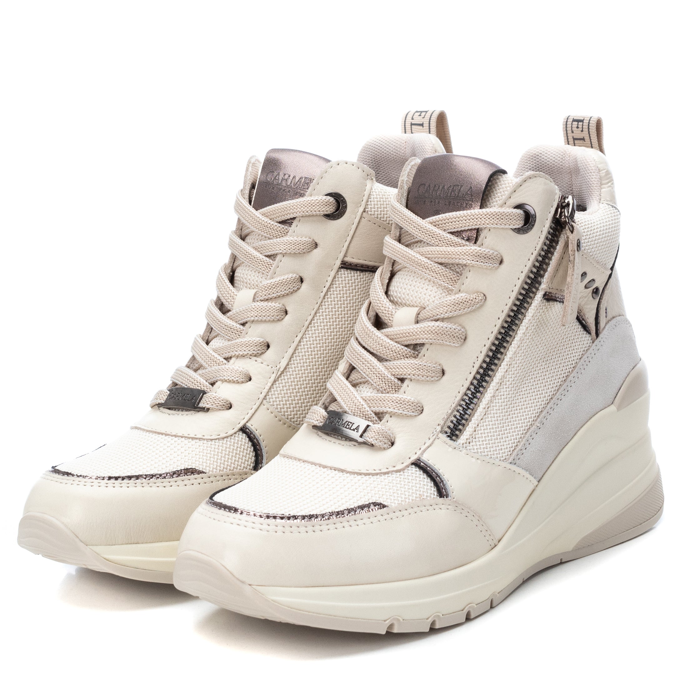 Carmela 16026202 sneakers femme blanc textile compensé