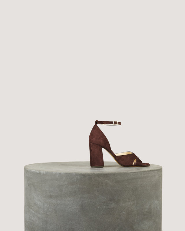 Tila March Gabrielle sandale daim Prune talon 8 cm