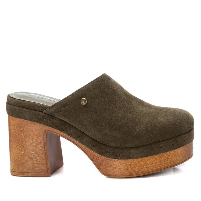 Carmela 16057002 sabot cuir vert talon 10 cm