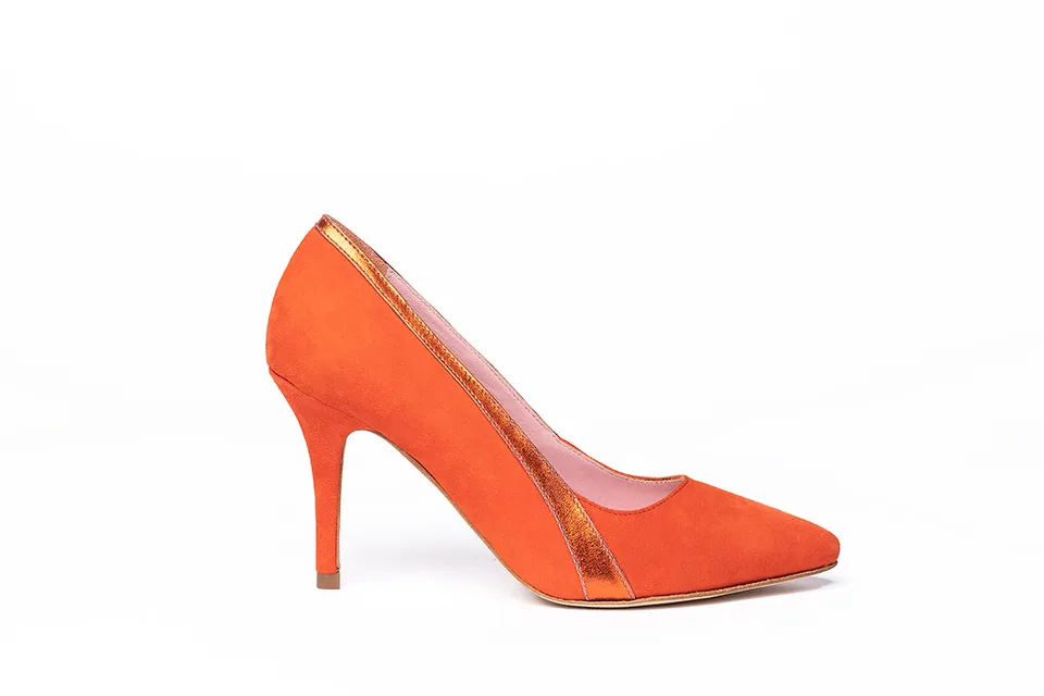 Coralie Masson Gigi escarpins orange cuir talon 9 cm