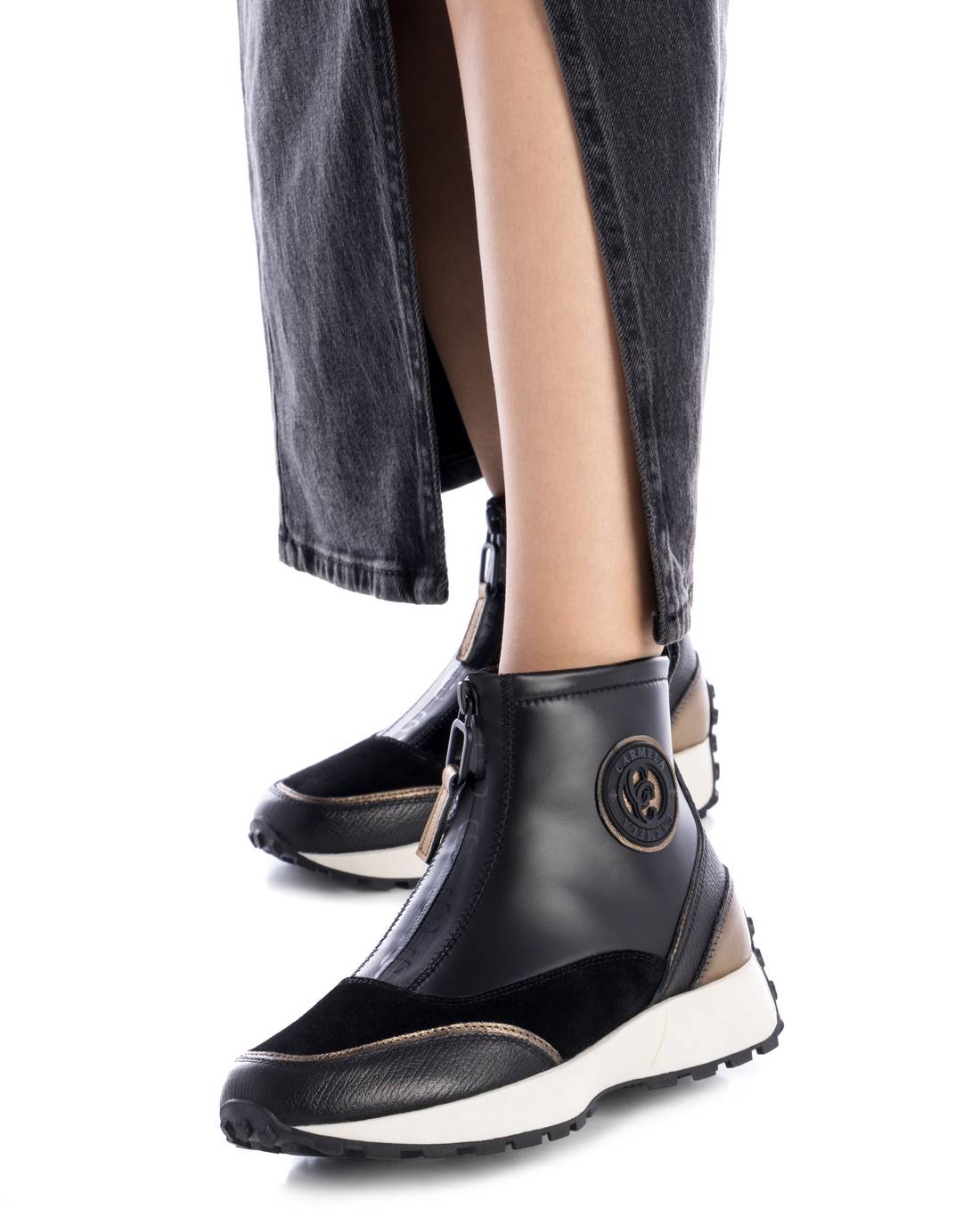 Carmela 16199502 bottine femme noire cuir plat