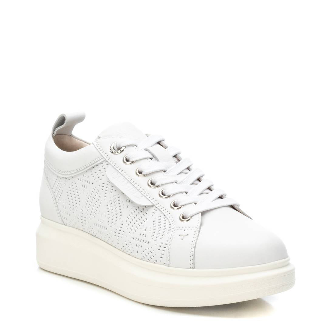 Carmela 16143803 baskets cuir blanc effet métallisé
