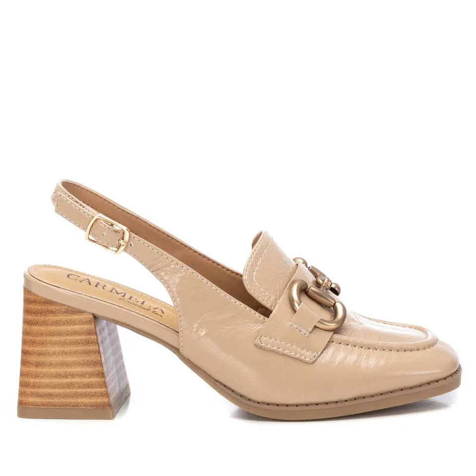 Carmela 16144603 mule marron cuir verni talon large