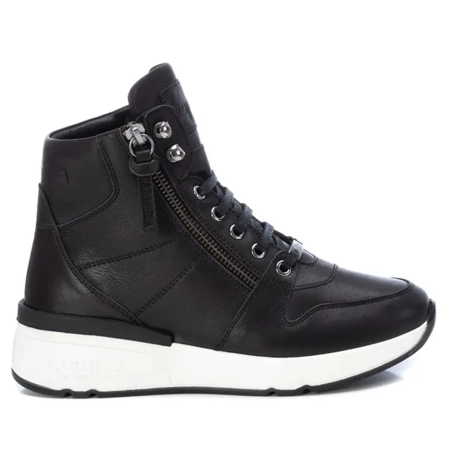 Carmela 16021501 basket femme noir cuir semelle 4 cm