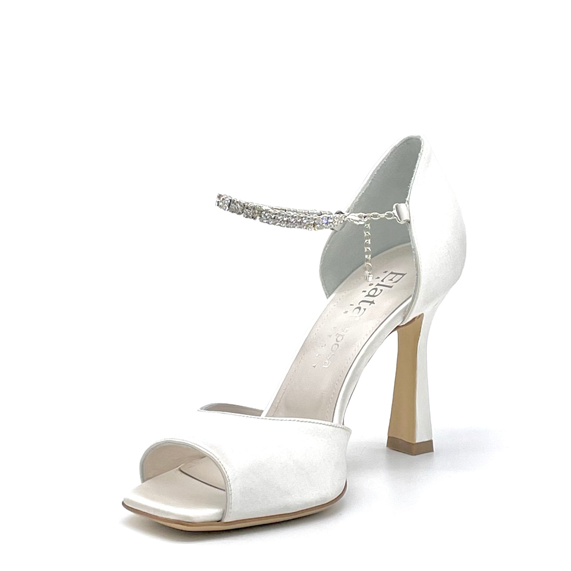 Elata S2305 sandale soie blanche talon 9,5 cm